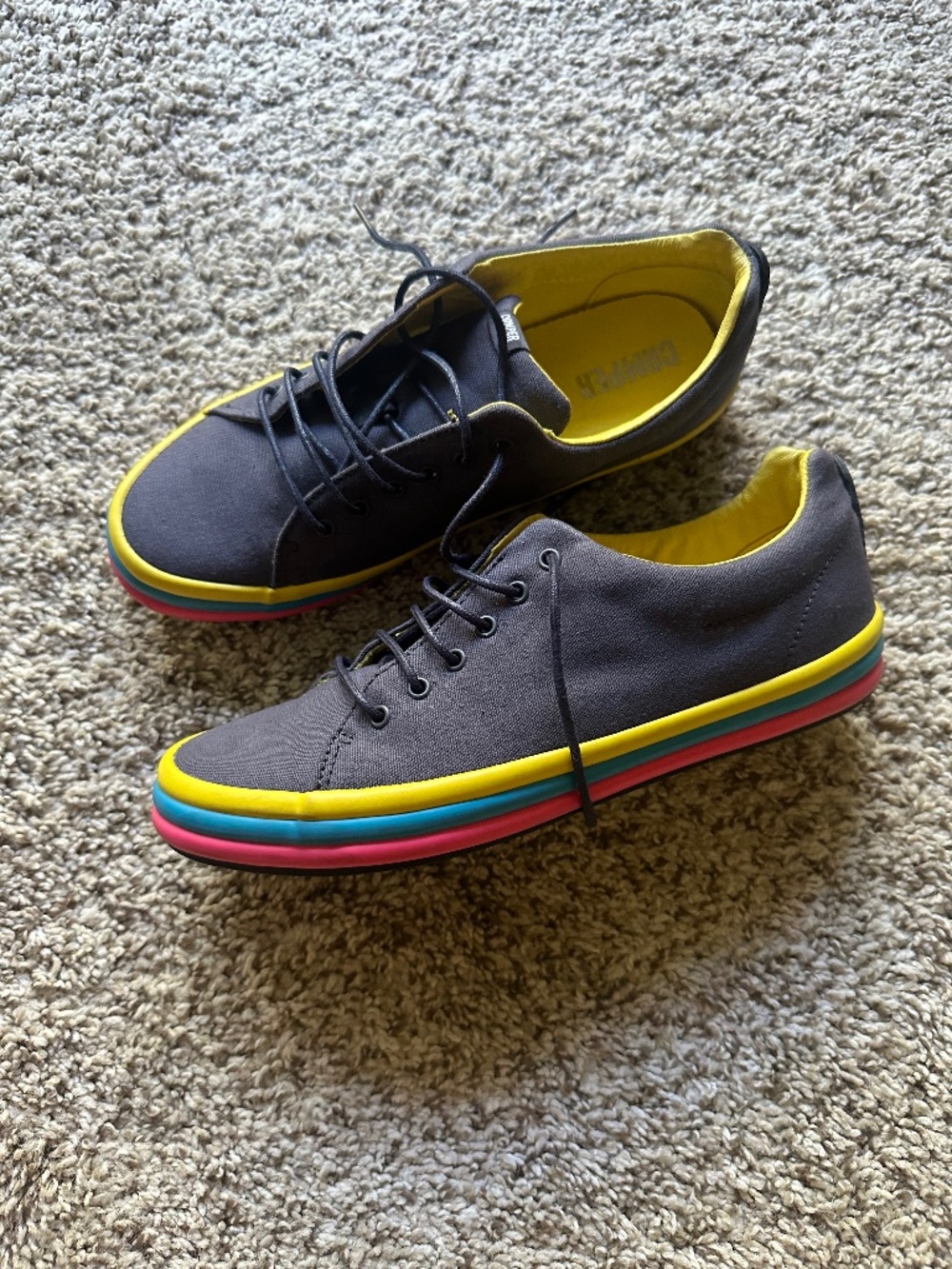 Camper Hoops Dark Grey Low Top Sneakers Size 38